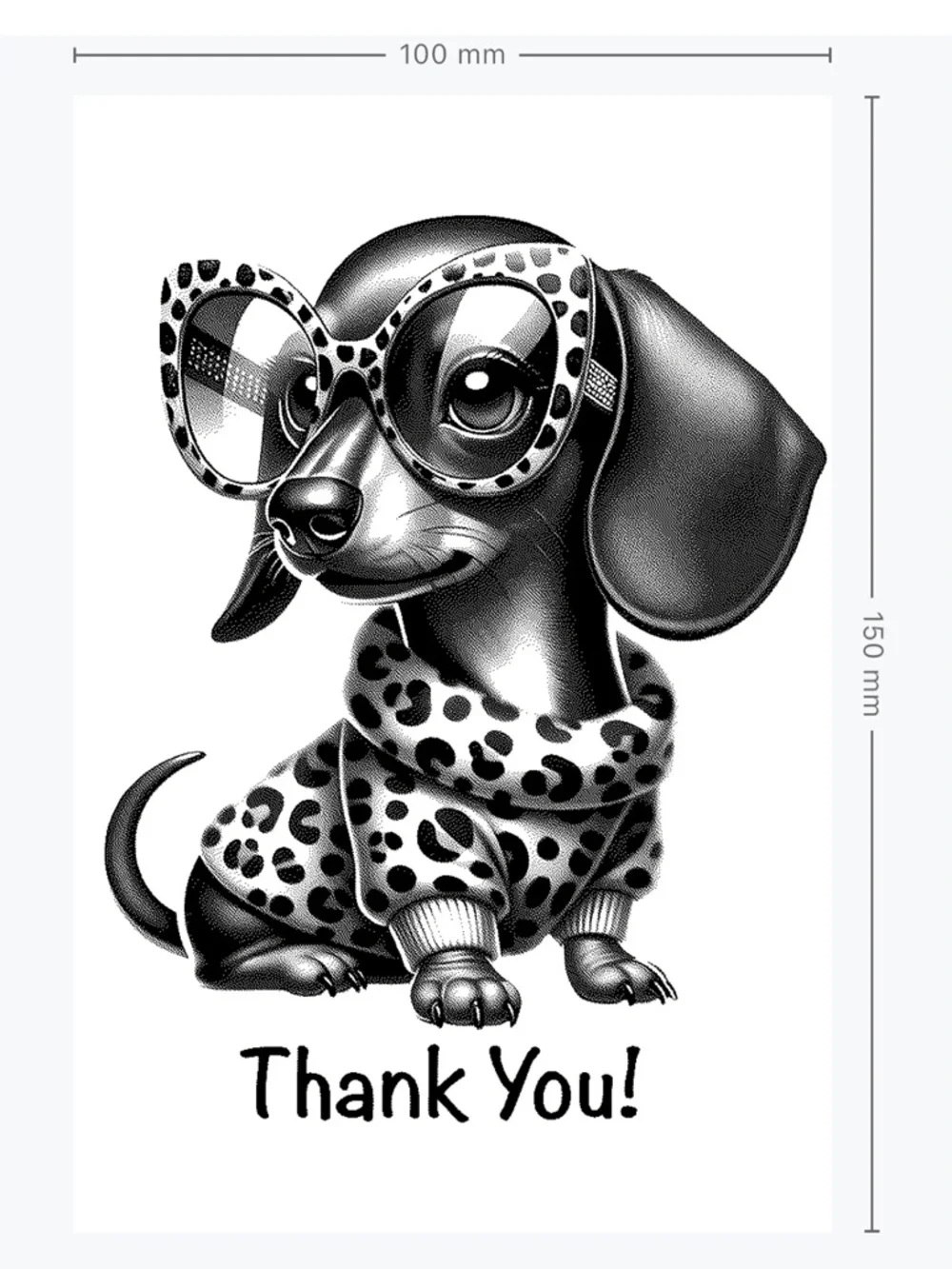 Dachshund Thank You Labels  4”x6”-100ct.